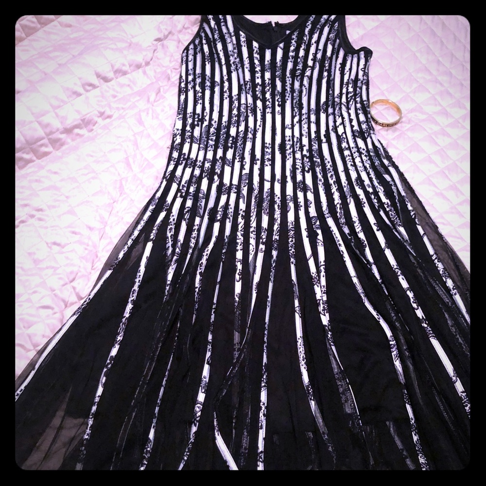 Silk and tule cocktail dress